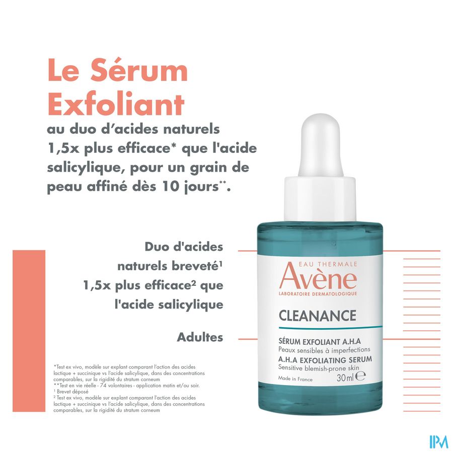 Eau Thermale Avène CLEANANCE Sérum exfoliant A.H.A - Anti-imperfections, anti-marques pour les peaux sensibles à imperfections