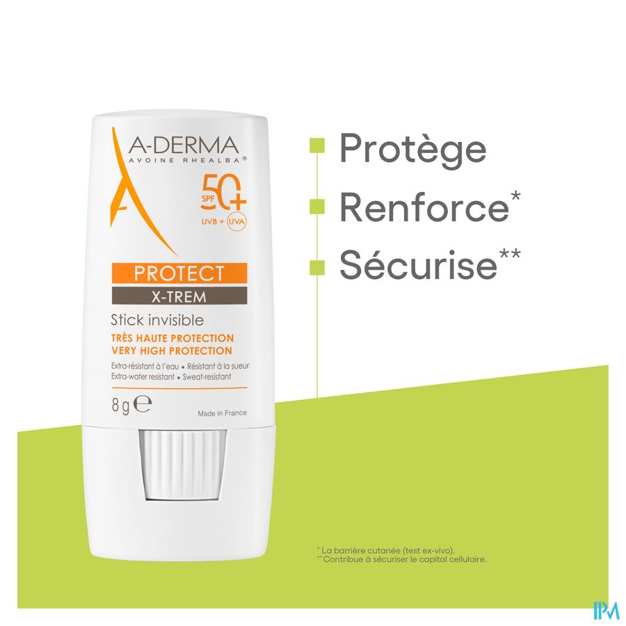 A-DERMA - A-DERMA PROTECT X-TREM STICK SOLAIRE INVISIBLE SPF50+ - A-DERMA PROTECT X-TREM
