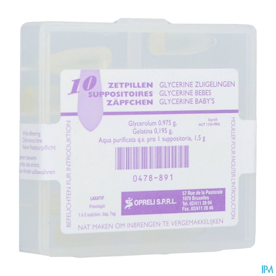 Suppo glycerine Sopreli bébés 10