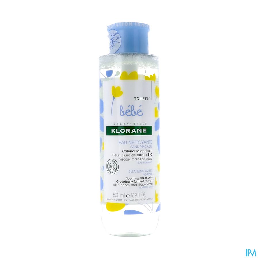 Klorane - Eau nettoyante sans rinçage au Calendula apaisant - Bébé - Peau normale