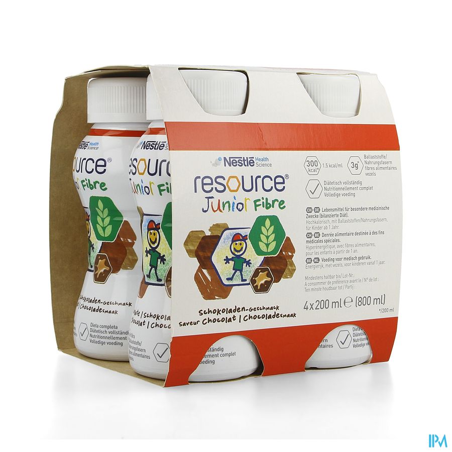 Resource Junior Fibre Chocolat 4x200ml