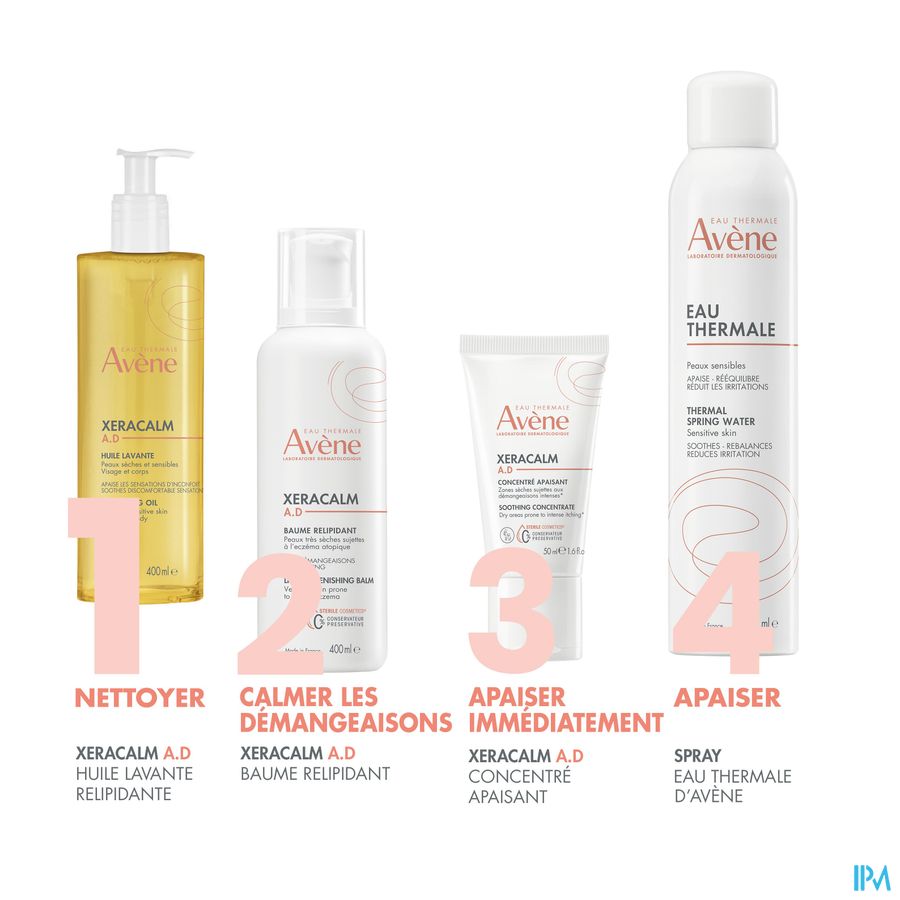 Avène XeraCalm A.D Huile lavante relipidante Peaux Très Sèches Eczéma Atopique 400ml