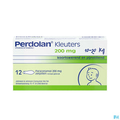 Perdolan® Jeunes enfants, suppositoires avec 200 mg de paracétamol, pour le traitement symptomatique de la fièvre et de la douleur chez les jeunes enfants, 12 suppositoires