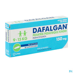 Dafalgan Pediatrique 150mg Suppo 12