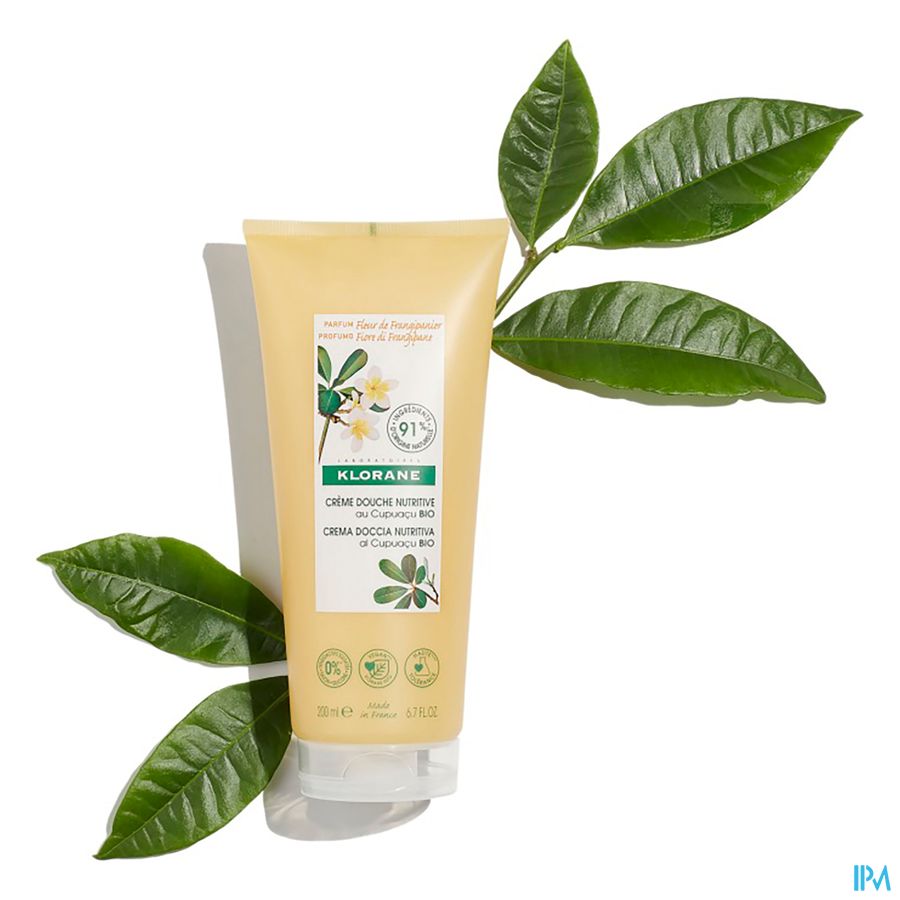 Klorane - Crème douche au Cupuaçu BIO - Fleur de Frangipanier - Peau sèche