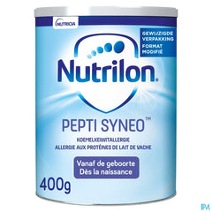 Nutrilon Pepti Syneo | Allergies Proteines Lait de Vache | Bébé 0-12 mois  | Lait en Poudre pour Biberon | Boite 400g