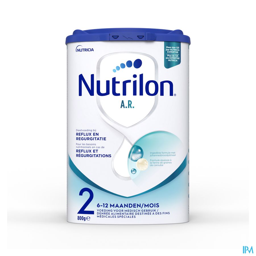 Nutrilon AR 2 | En cas de régurgitations | Lait Bébé 6-12 mois  | Lait en Poudre pour Biberon | Boite 800g