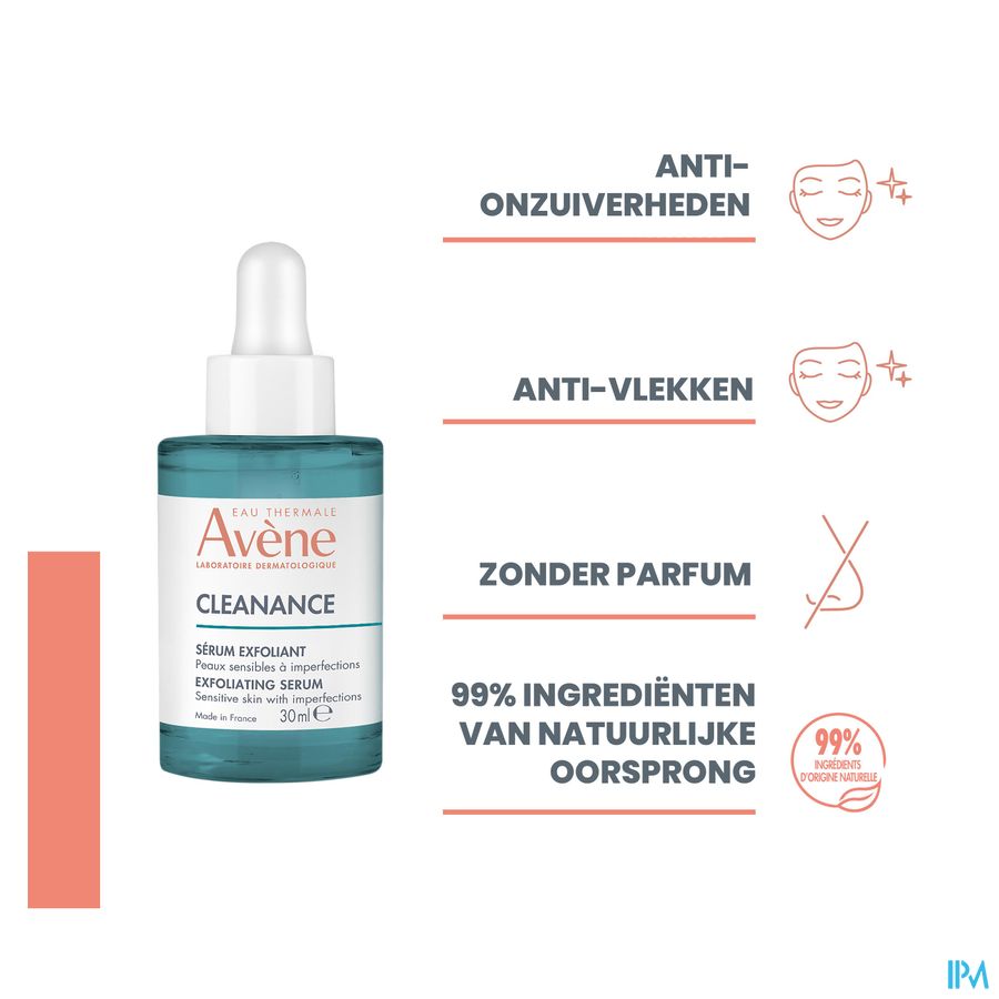 Eau Thermale Avène CLEANANCE Sérum exfoliant A.H.A - Anti-imperfections, anti-marques pour les peaux sensibles à imperfections