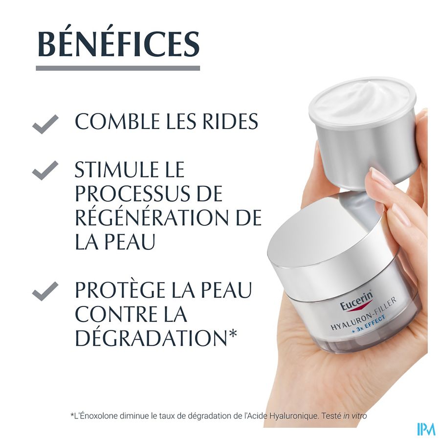 Hyaluron-Filler + 3x Effect Soin de Jour SPF 15 Peau Sèche Anti-Rides & Anti-Âge Recharge 50ml