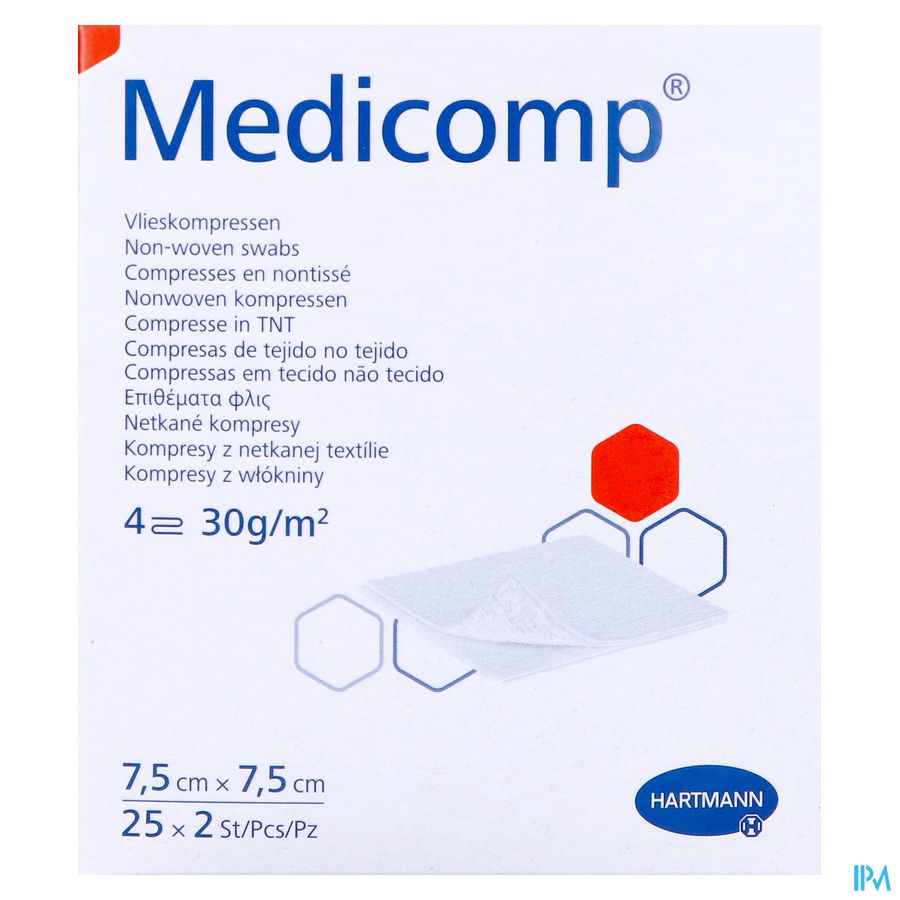 Medicomp Cp Ster 4pl 7,5x7,5cm 30g 25x2