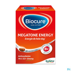 Biocure LA megatone Energy 30 comprimés - vitamine - énergie, immunité, vitalité