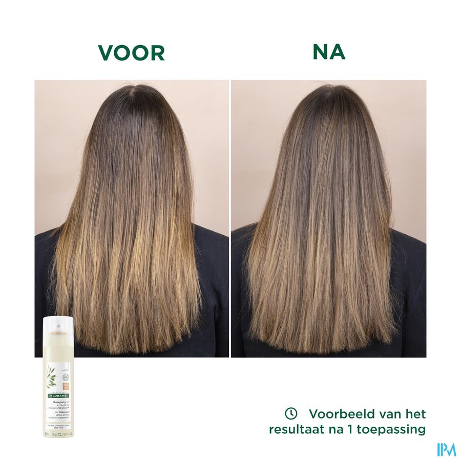 Klorane Shampoing sec teinté extra-doux - Cheveux châtains à bruns - à l'Avoine & Céramideᴸᴵᴷᴱ