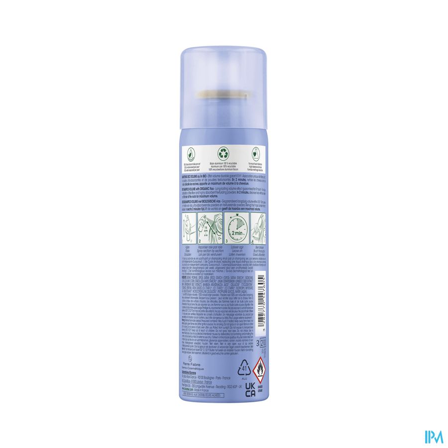 Klorane - Shampoing sec Volume au Lin BIO - Cheveux fins, sans volume