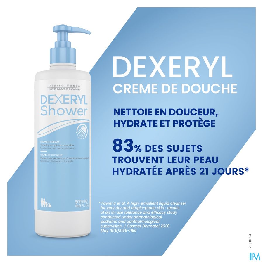 DEXERYL SHOWER Crème de douche 500 ML Hygiène peau sèche et à tendance atopique