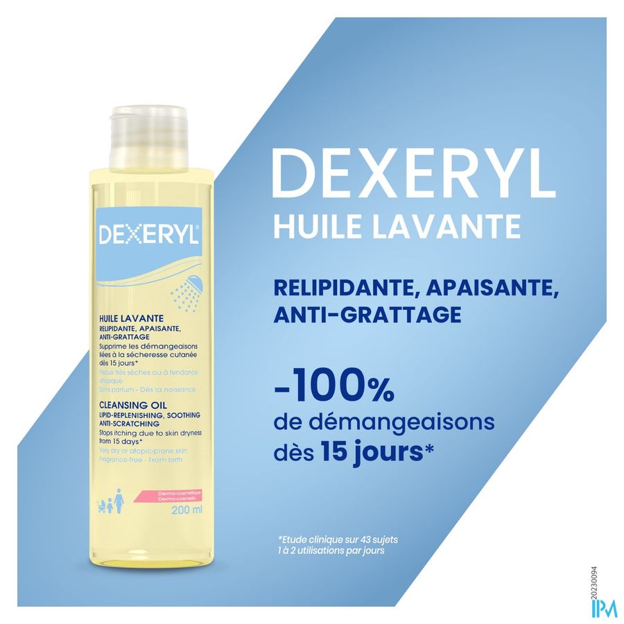 DEXERYL HUILE LAVANTE 200ML Hygiène peau sèche et à tendance atopique