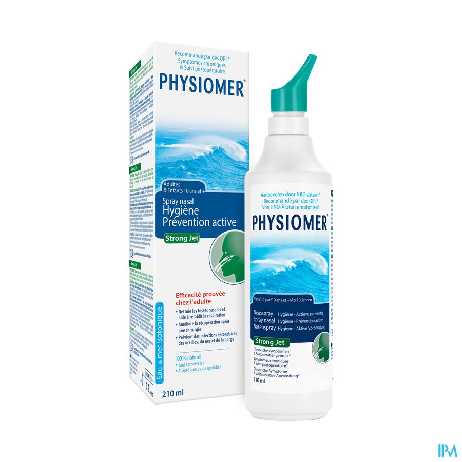 Physiomer® Strong Jet Spray Nasal 210ml –Nez Bouché Lors D’Une Rhinosinusite