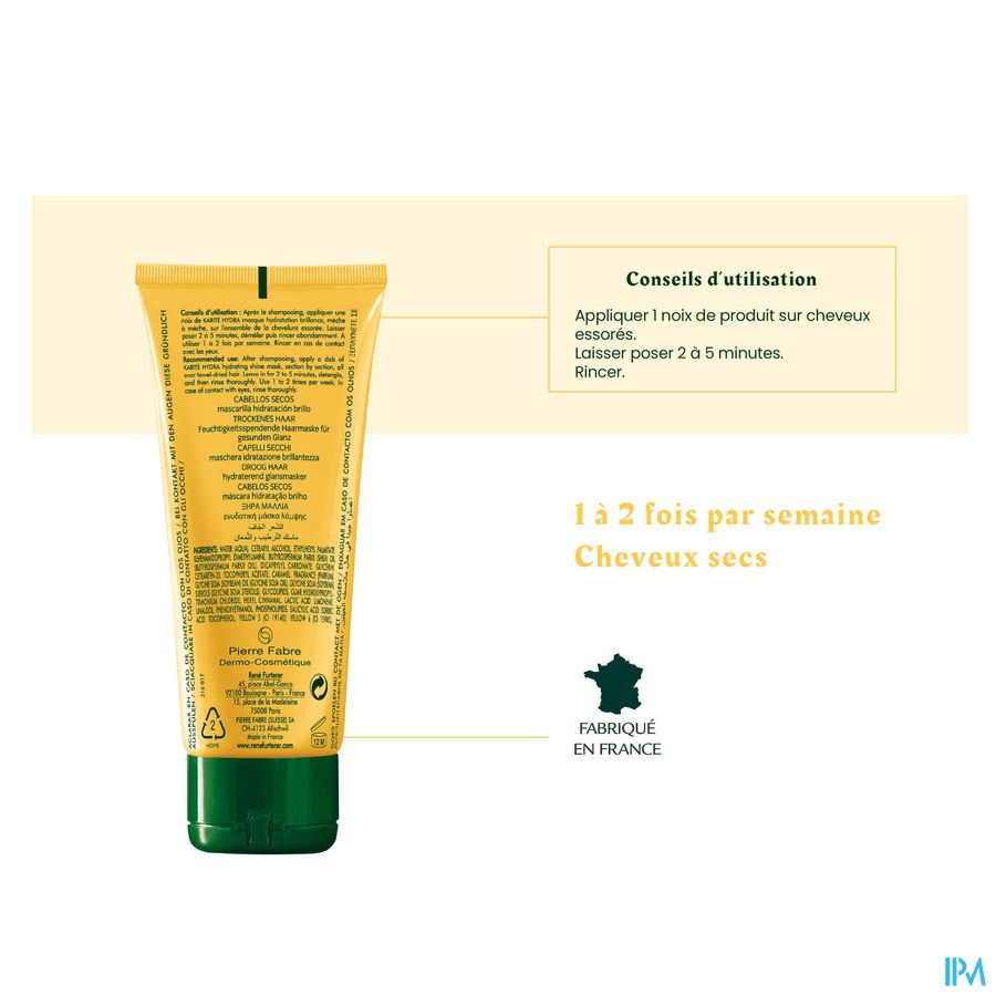 René Furterer - Masque hydratation brillance - Masque démêlant hydratant à l'huile de Karité - KARITE HYDRA