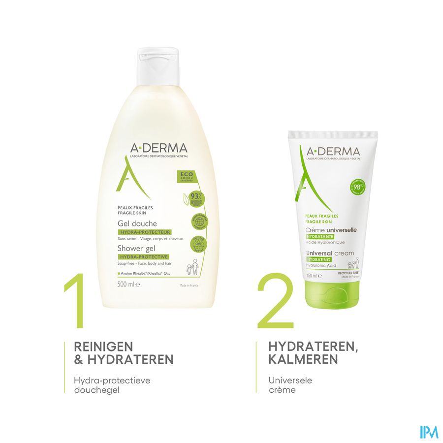 A-DERMA - LES INDISPENSABLES GEL DOUCHE HYDRATANT Peaux fragiles