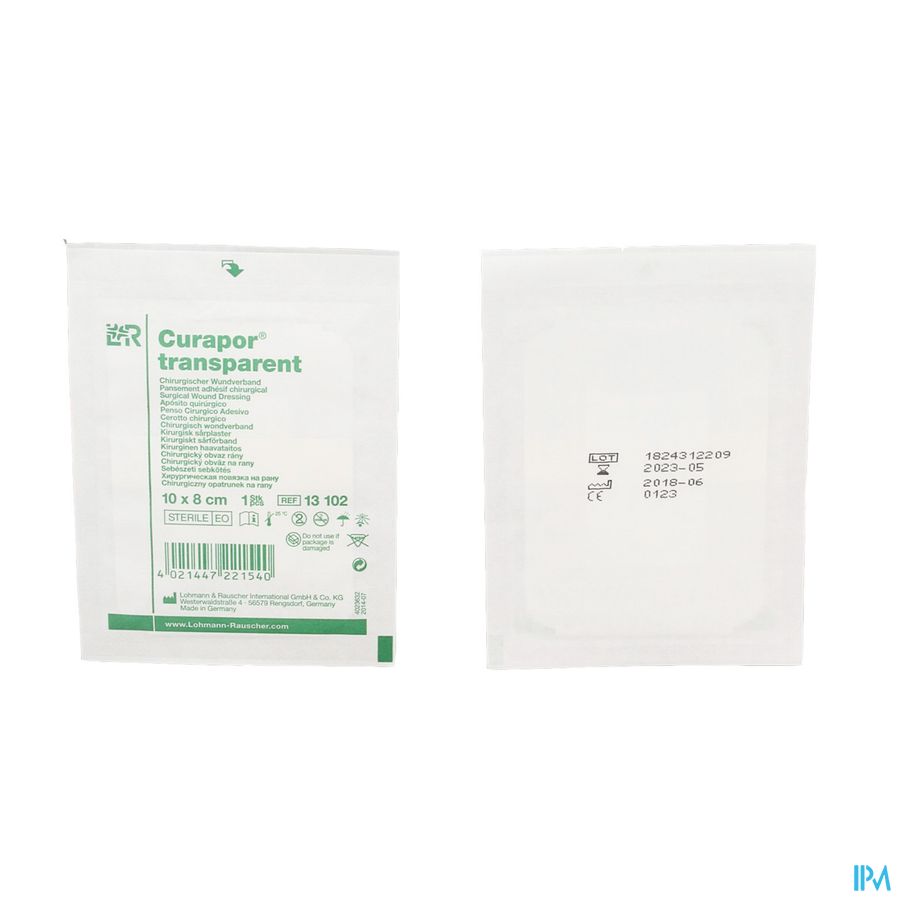 Curapor Transparent Steril 10cmx 8cm 25 13102
