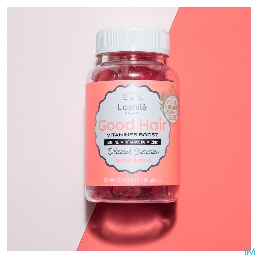 Lashilé GOOD HAIR 60 gummies pour des cheveux plus beaux, plus longs