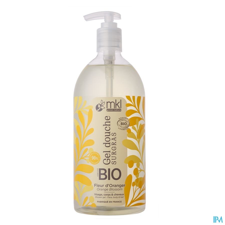 Mkl Gel Douche Bio Fleur Oranger Fl Pompe 1l