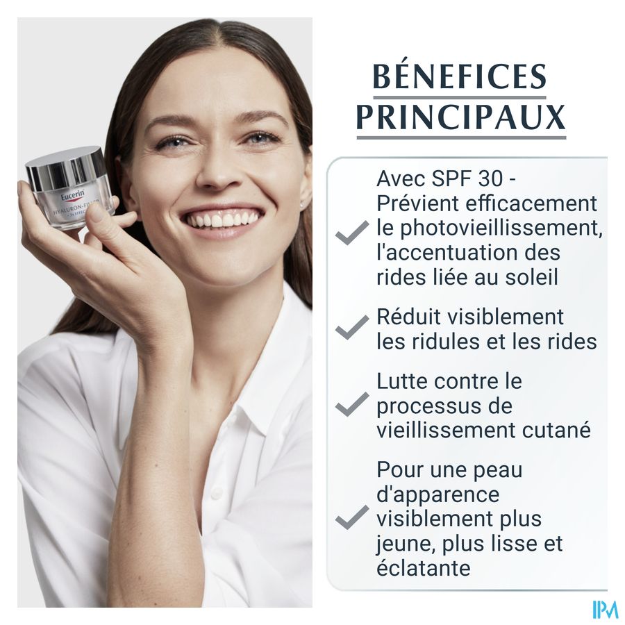 Hyaluron-Filler + 3x Effect Soin de Jour SPF 30 Tous Types de Peaux Anti-Rides & Anti-Âge Pot 50ml