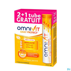 Omnivit Daily Protect 3x20cp PROMO 1 tube gratuit - Vitamine Immunité Energie - Sans sucre