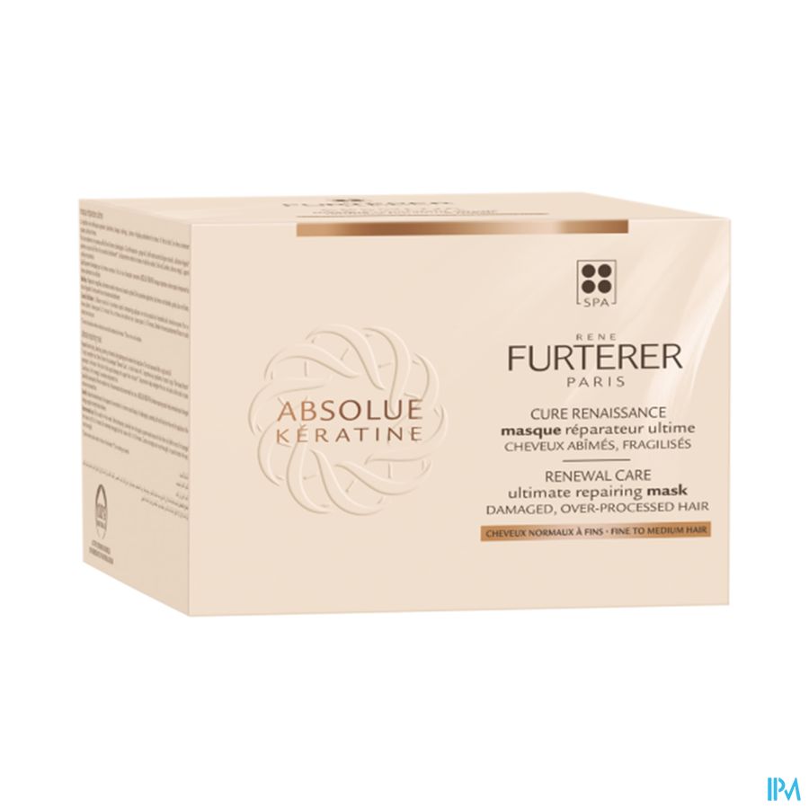 René Furterer Masque réparateur ultime - Cheveux normaux à fins  - Masque à la Kératine pour cheveux abimés - ABSOLUE KERATINE