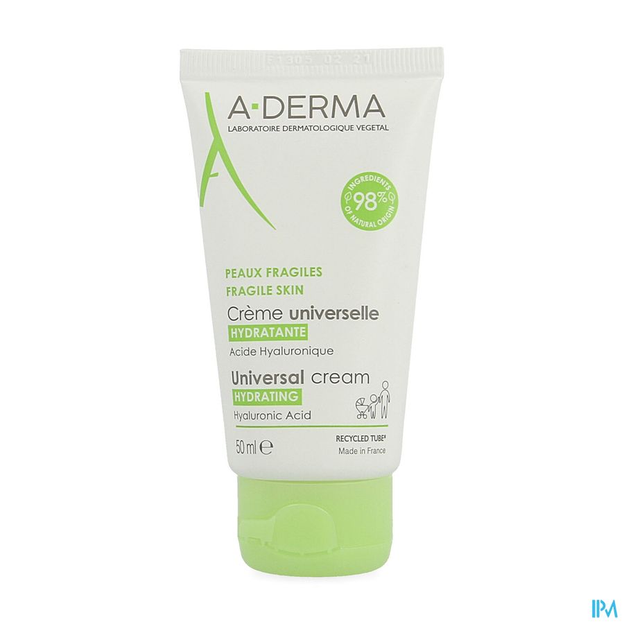 A-DERMA - LES INDISPENSABLES CRÈME UNIVERSELLE HYDRATANTE - À l'acide hyaluronique et beurre de karité - Peaux Fragiles