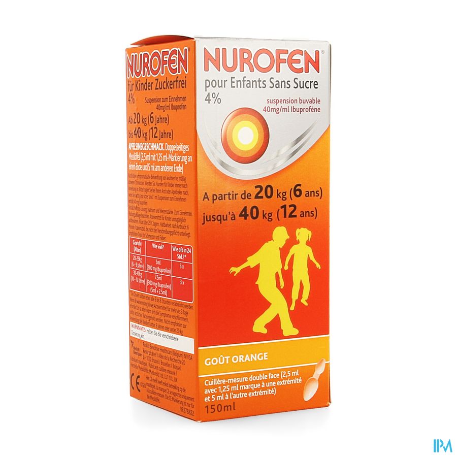 Nurofen Enfant Orange 4% Susp S/sucre 150ml