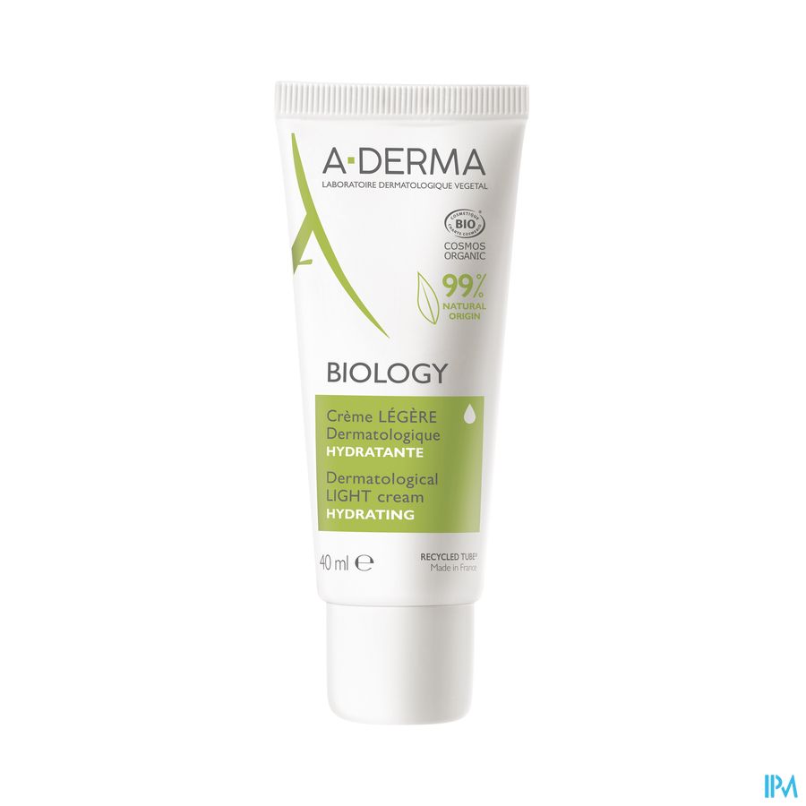 A-DERMA - BIOLOGY CRÈME LÉGÈRE DERMATOLOGIQUE HYDRATANTE - Crème visage hydratante légère - BIOLOGY