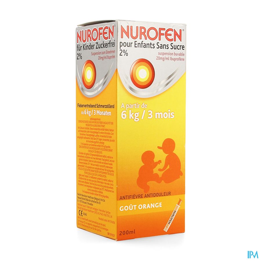 Nurofen Enfant Orange Susp S/sucre 200ml