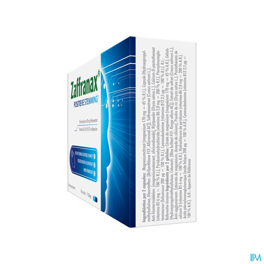 Zaffranax® Humeur Positive 45 Gélules - Émotionnel (1), stress (2), fatigue (3)