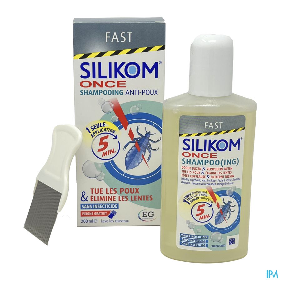 Silikom Once Shampooing Contre poux&lentes 200ml