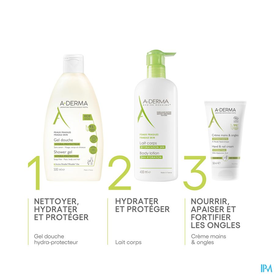 A-DERMA LES INDISPENSABLES Crème mains & ongles hydratante