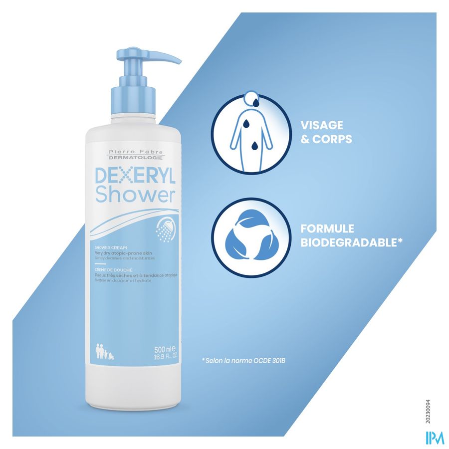 DEXERYL SHOWER Crème de douche 500 ML Hygiène peau sèche et à tendance atopique