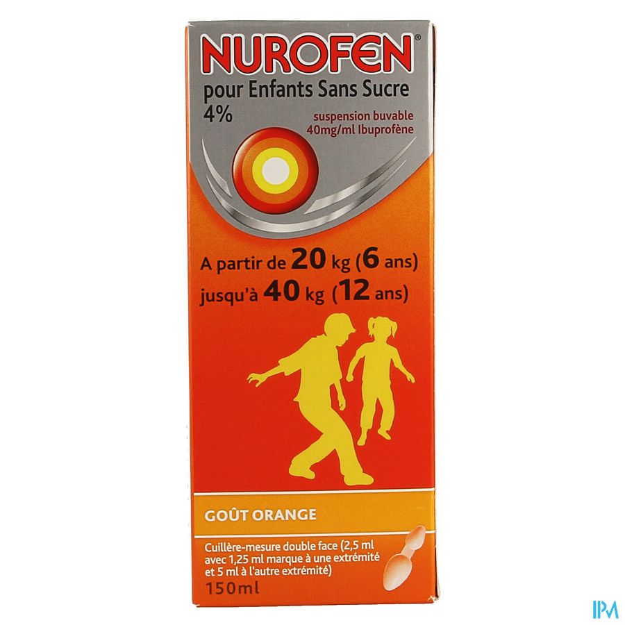 Nurofen Enfant Orange 4% Susp S/sucre 150ml