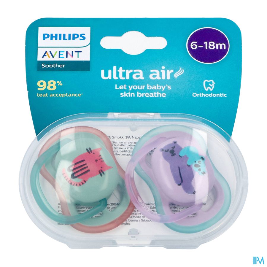 Philips Avent Sucette +6m Air Mix Animaux