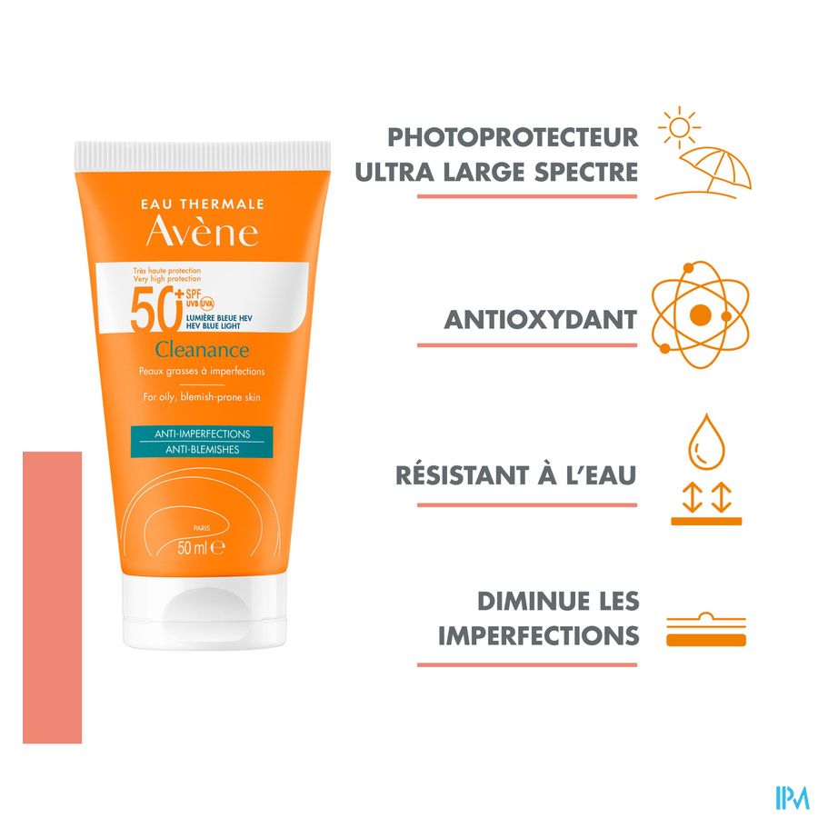 Eau Thermale Avène - Cleanance solaire SPF 50+