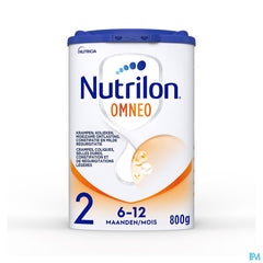 Nutrilon Omneo 2 | Crampes, Coliques, Selles dures, Constipation | Lait Bébé 6-12 mois  | Lait en Poudre pour Biberon | Boite 800g