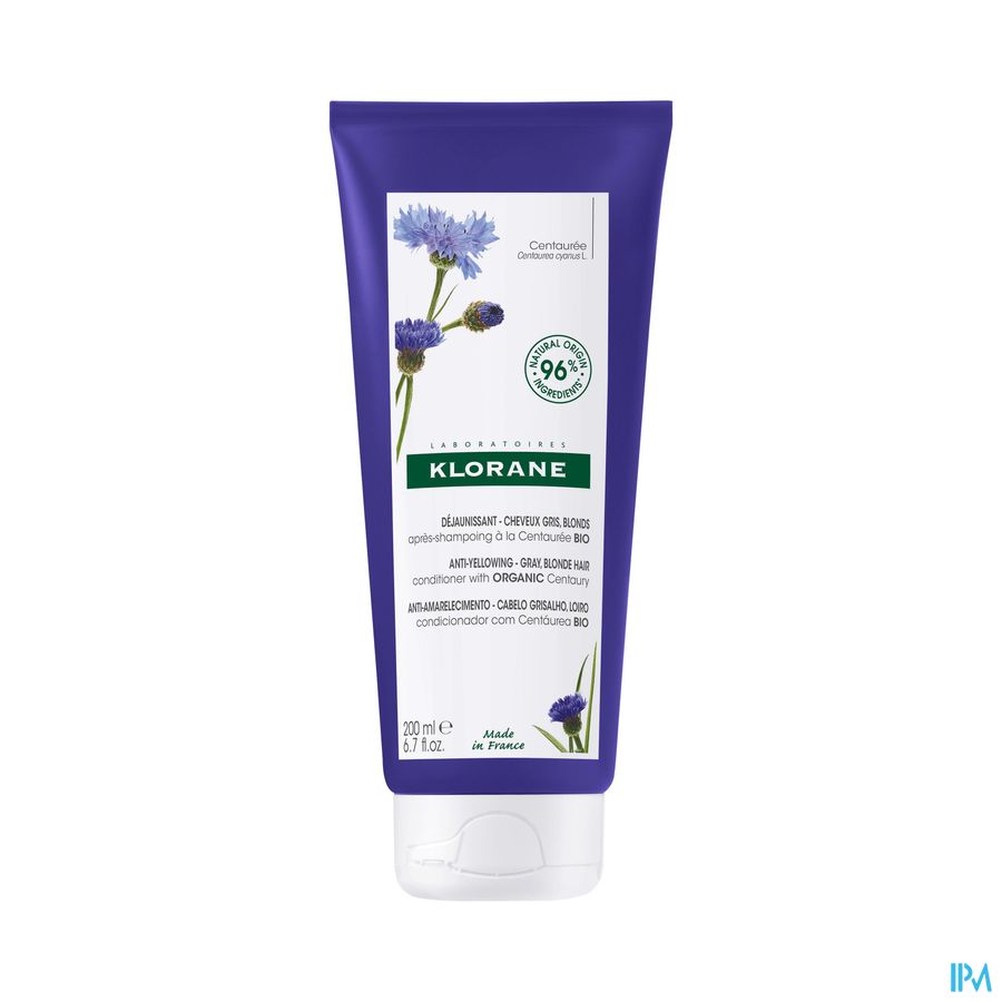Klorane - Après-shampoing déjaunissant à la Centaurée BIO - Cheveux gris, blonds