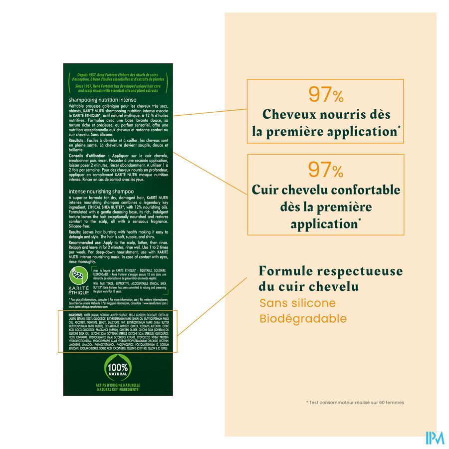 René Furterer - Shampoing nourrissant sans silicone - KARITE NUTRI