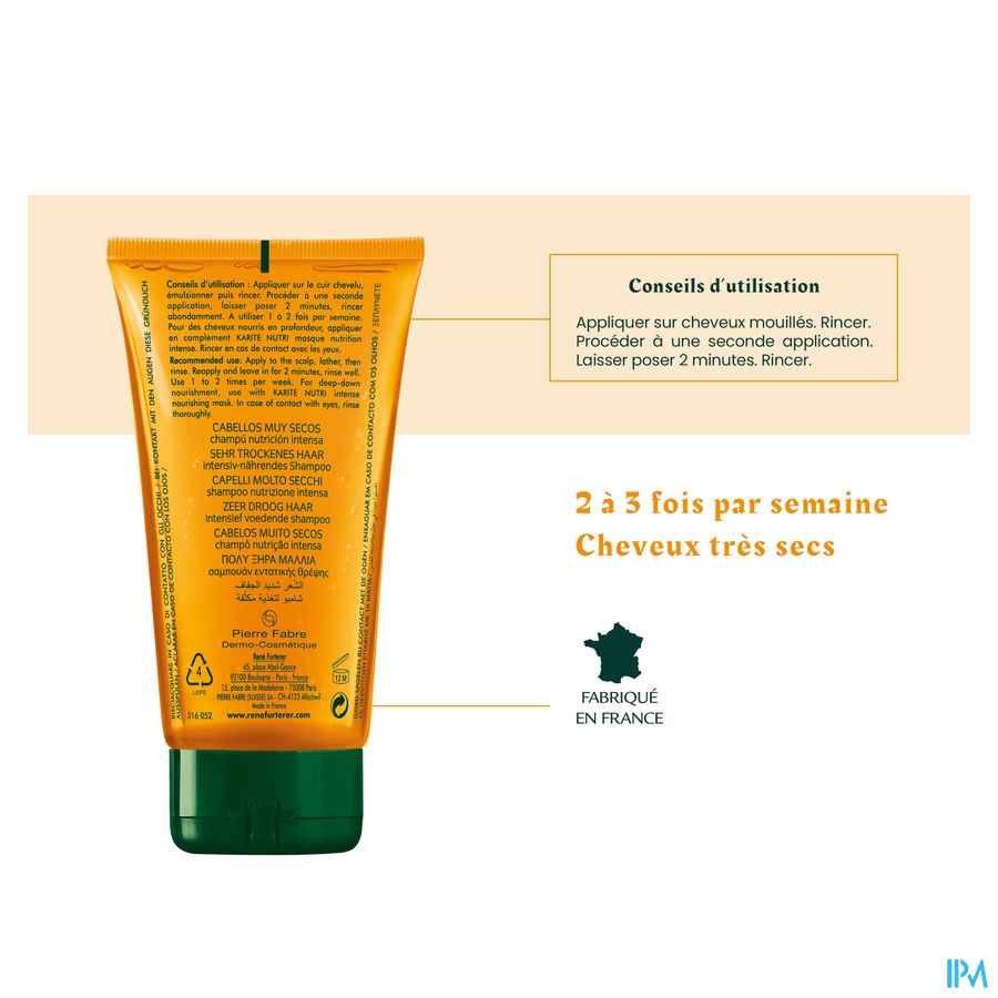 René Furterer - Shampoing nourrissant sans silicone - KARITE NUTRI