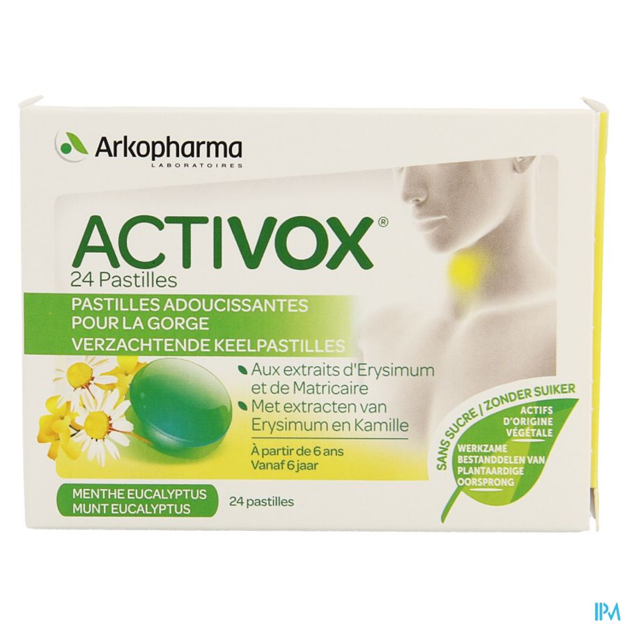 Activox Adoucis. Gorge Menthe-eucalyptus Past 24