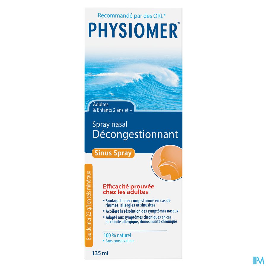 Physiomer® Sinus Spray Nasal 135ml-Nez Bouché En Cas D'Allergie,Sinusite,Rhinite