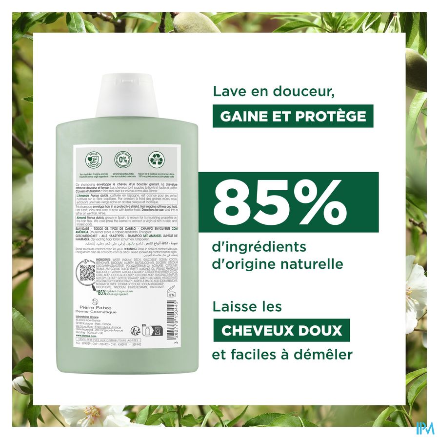 Klorane — Shampoing Gainant à l’Amande — Tous types de cheveux