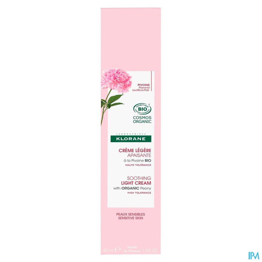 Klorane — Crème Légère Apaisante à la Pivoine BIO — Peaux sensibles
