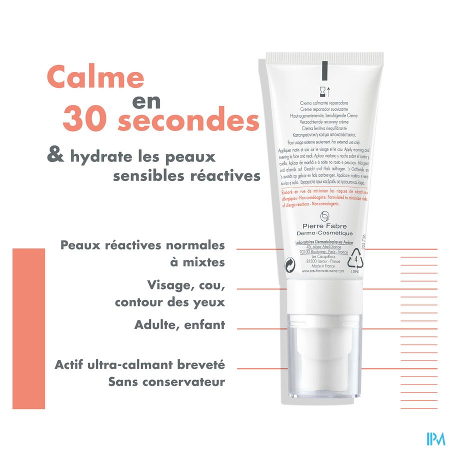 Eau Thermale Avène - Tolérance CONTROL Crème apaisante restauratrice Cosmétique Stérile®