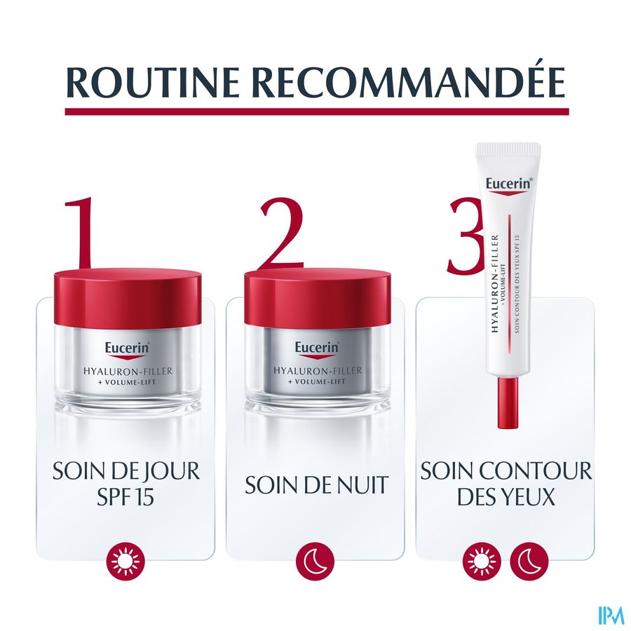Hyaluron-Filler + Volume-Lift Soin de Jour SPF 15 Peau Normale à Mixte Anti-Rides & Anti-Âge Pot 50ml
