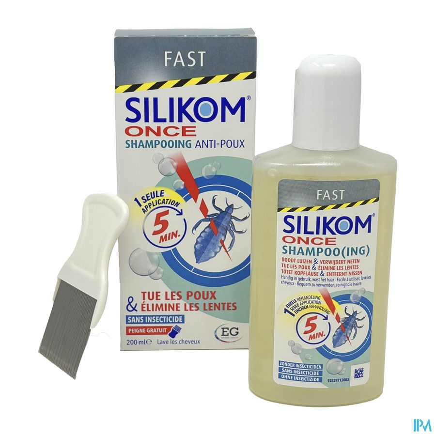 Silikom Once Shampooing Contre poux&lentes 200ml